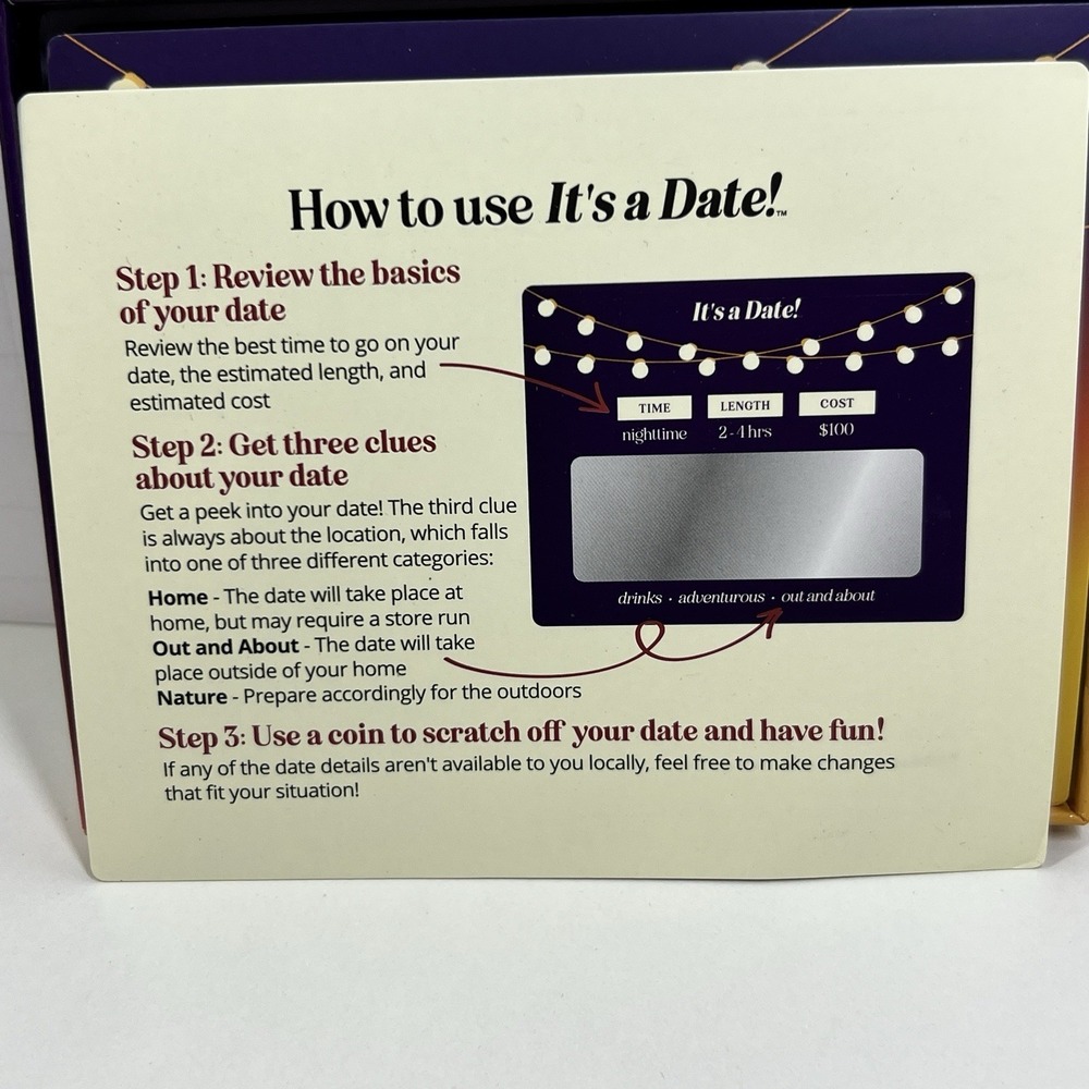 40 Fun and Romantic‎ Scratch off Date Night Ideas for Him, Her It's A Date! - Picture 3 of 7